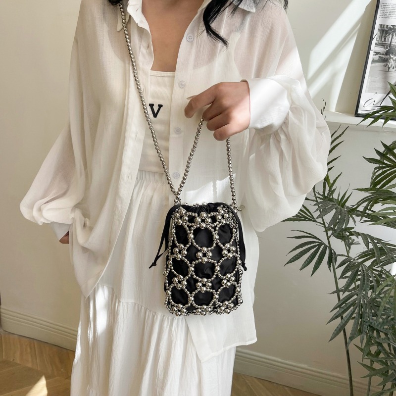 White Beading Bucket Shoulder  - огляд і ціна Luxury Bags On Sales