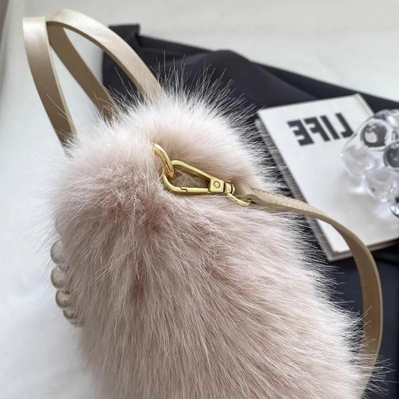 Luxury Plush Faux Fur Mini Squ - огляд і ціна Luxury Bags Cute