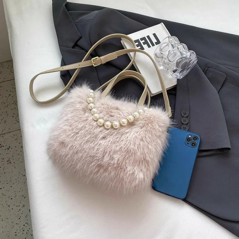 Luxury Plush Faux Fur Mini Squ - огляд і ціна Luxury Bags Cute