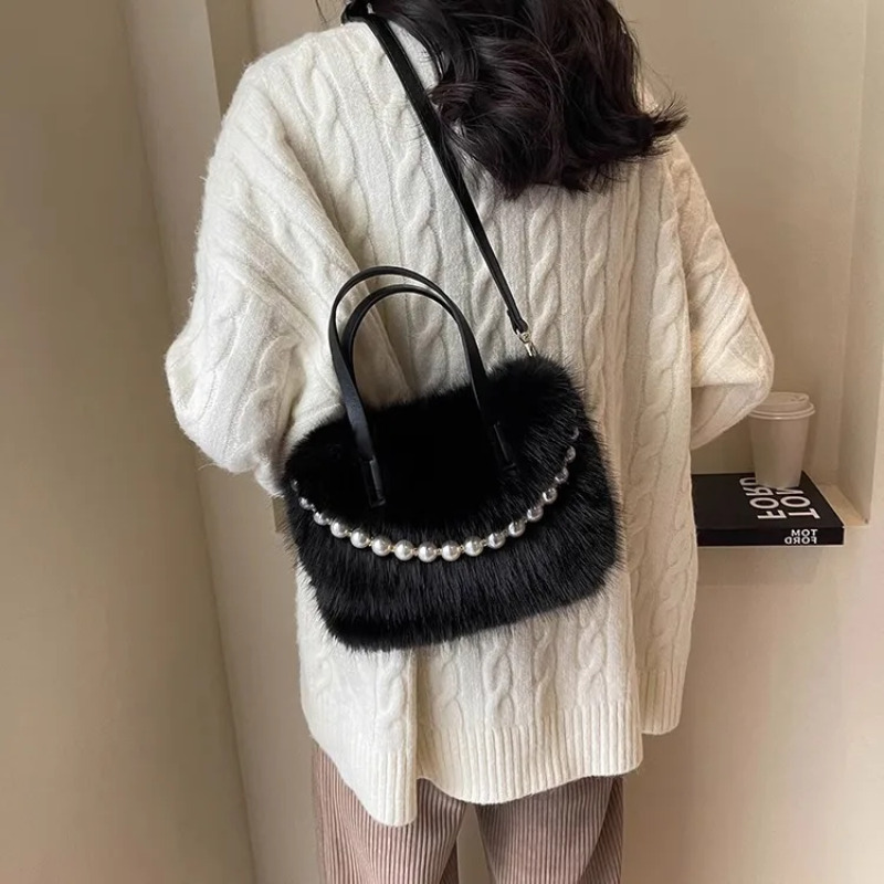 Luxury Plush Faux Fur Mini Squ - огляд і ціна Luxury Bags Cute